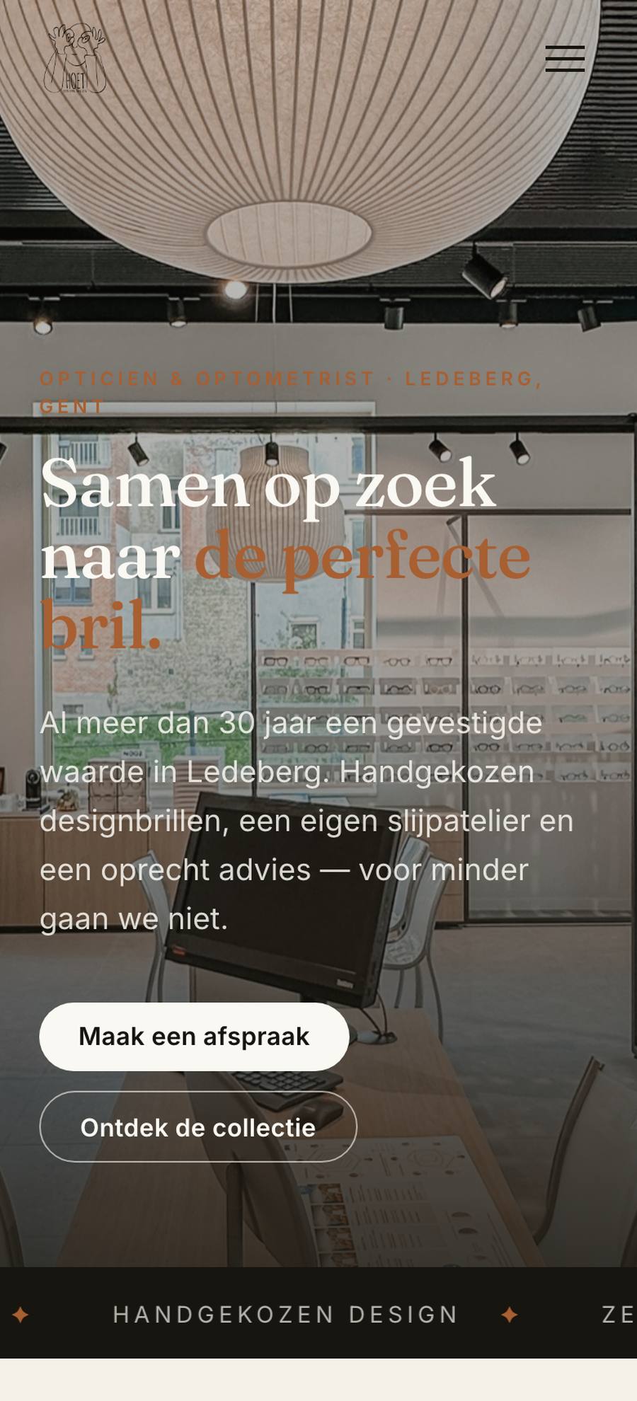 Optiek Hoet — Home (mobile), rebuilt